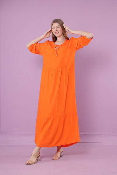 mervemoda Rochie țesută cu mâneci scurte de vară pentru femei