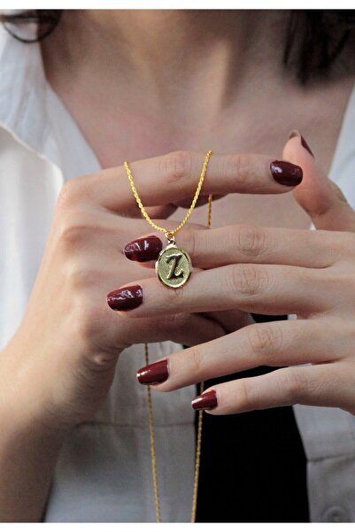 DİAMİNE PIRLANTA Altın Madalyon Harf Kolye (TÜM HARFLER YAZILIR)