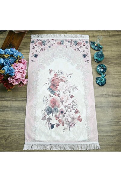 Asyabayrak Рожевий розкішний килимок для молитви з підкладкою