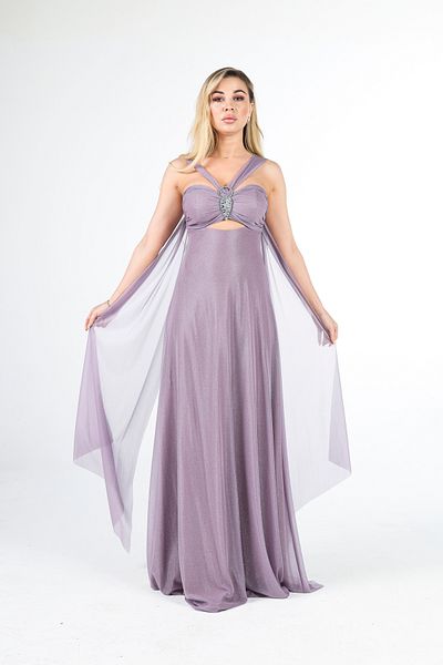 Feminist Halter Glitter Evening Dress Dried Rose1301827