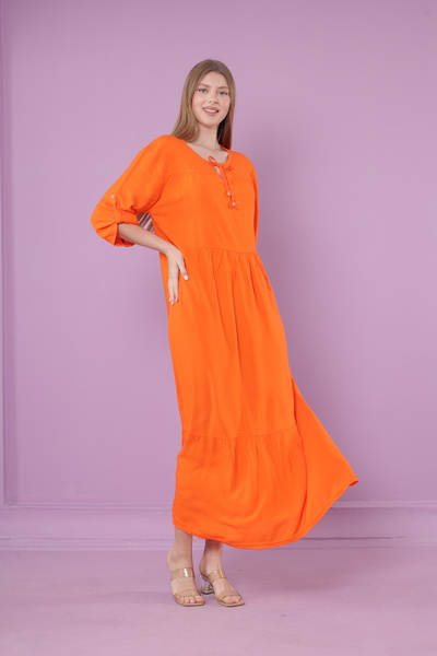 mervemoda Γυναικείο καλοκαιρινό κοντομάνικο υφαντό φόρεμα