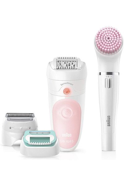 Braun Silk-epil Sensosmart, Cordless, Extra Sensitive Brush, 5 Extras & Face Epilator - Ses 5875