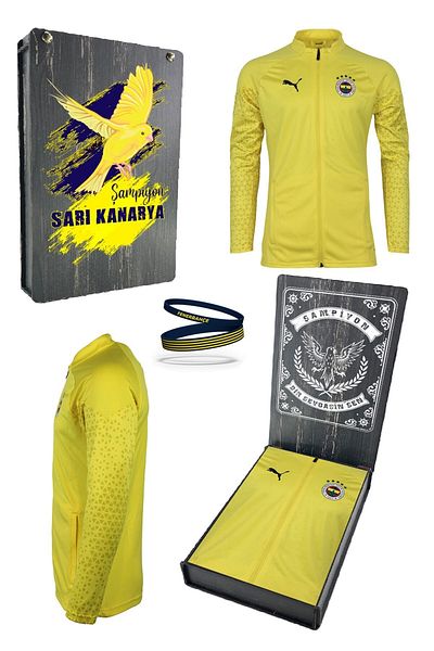 Fenerbahçe 23/24 Отбор А - Комплект спортен екип с цип и гривна за футболисти, специална дървена кутия