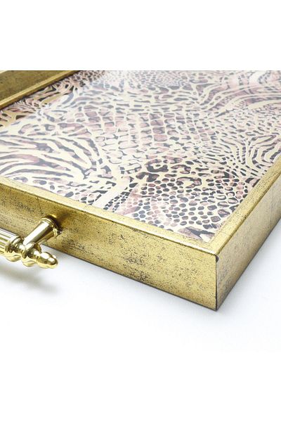 T.Concept Rectangular Glass Surface Engagement Presentation Tea Tray - Abstract Series Dmt459