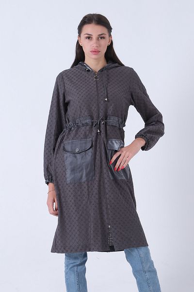Feminist Gray Hooded Kangaroo - Pocket Detailed, Wrist Elastic0809026