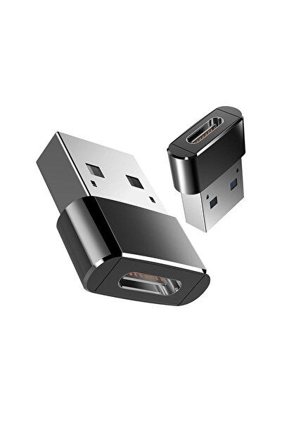 yediseven Usb To Type C Yeni Nesil Şarj Kablosu Başlık Çevirici Dönüştürücü Adaptör Otg Siyah