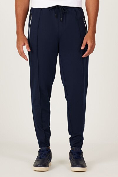 ALTINYILDIZ CLASSICS Ανδρικό άνετο αθλητικό παντελόνι με κανονική εφαρμογή Navy Blue Standard με τσέπες