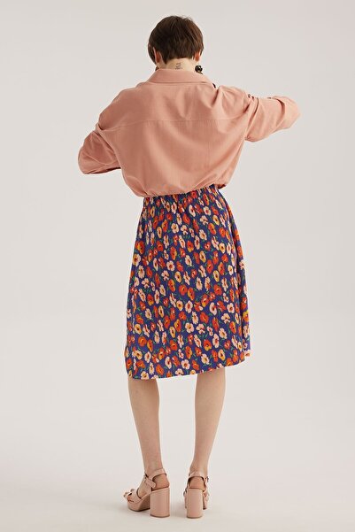 STELLA PULVIS Плісирована спідниця середньої довжини з фіолетовим квітковим візерунком