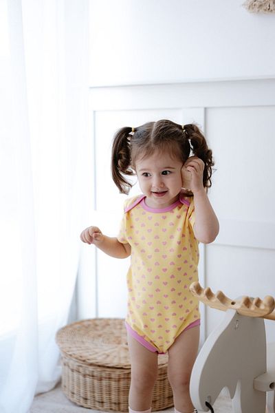 Lilabio 100% Cotton 3-Piece Short Sleeve Baby Bodysuit