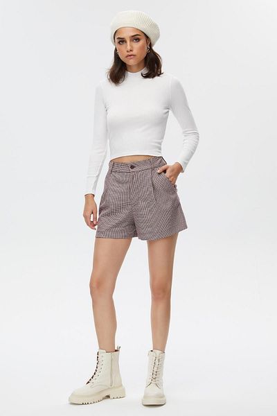 STELLA PULVIS Gingham Pleated Women's Shorts