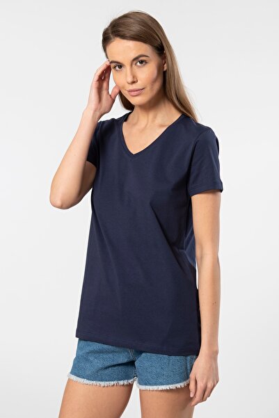 Wtshirt Tricou de damă 100% bumbac cu decolteu în V - mânecă scurtă