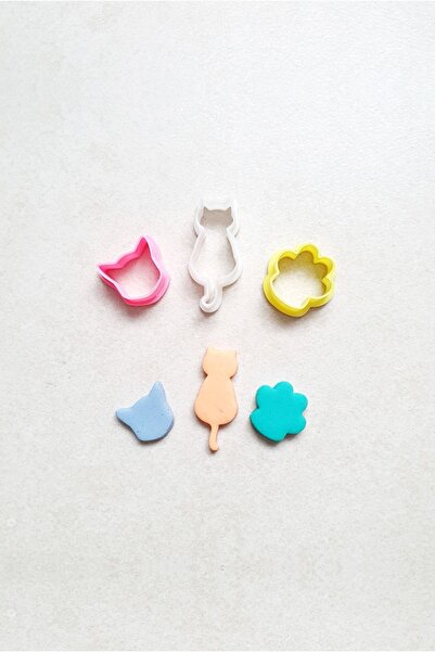 WE3D طقم قوالب طين سيراميك بوليمر كلاي للقطط 2 - 3.5 سم