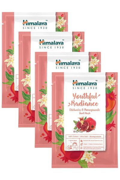Himalaya Since 1930 Kırışık Karşıtı Kağıt Maske, Edelweiss, Nar, Hyaluronik A...