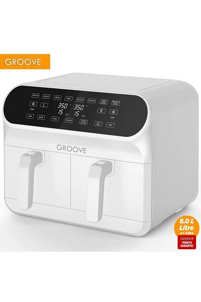 Groove Max Plus XXL 1800W 4LT 4LT 8LT Double Chamber Smart Air Fryer - White