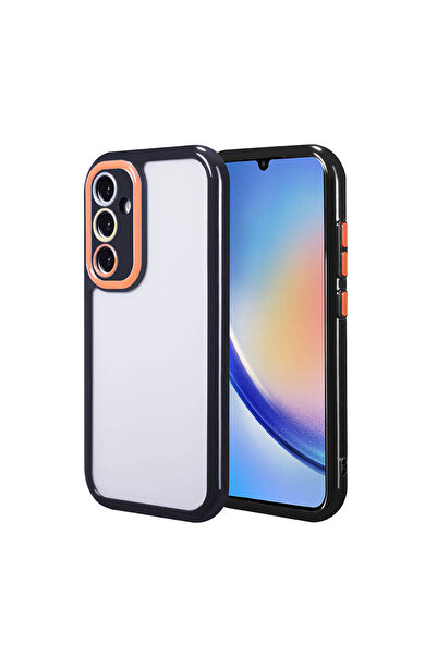 HTstore Galaxy Uyumlu A34 Kılıf Kamera Korumalı Renkli Kenar ve Çerçeve Tasar...
