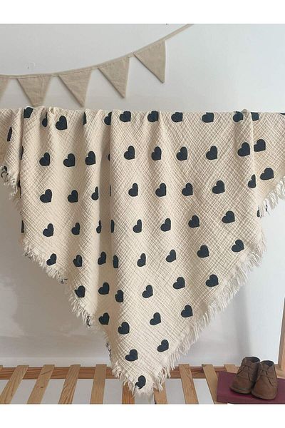 Mujo Baby&Kids 4 Layer Muslin Crinkle Baby and Kids Blanket and Cover - 100*120 Cm 100% Organic