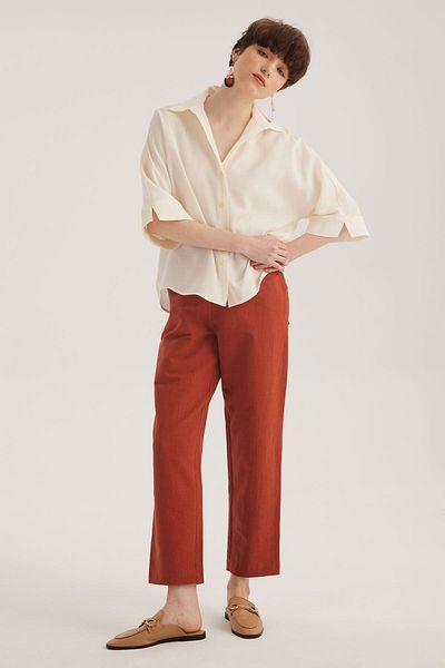 STELLA PULVIS Ecru Bat Sleeve Modal Shirt