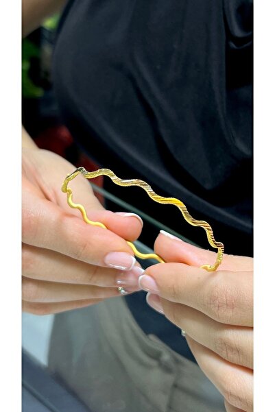 kuyumcu nurettin 15 gr (Gram) Sarmal Çizgi Ajda Bilezik 22 Ayar Altın