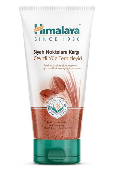 Himalaya Since 1930 جل تنظيف الوجه الأسود 150 مل - الجوز، عشبة الليمون، خالي من البارابين، لجميع أنواع البشرة