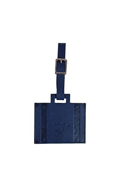 Acar Giza Vegan Leather Luggage Luggage Tag Navy Blue