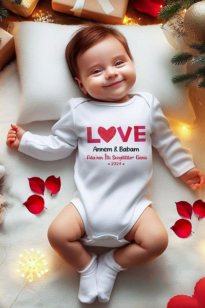 Lilabio Valentine's Day Themed Baby Bodysuit