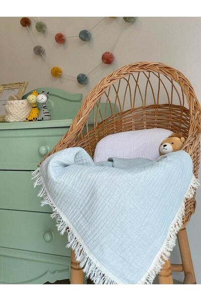 Mujo Baby&Kids 100*130 Cm 100% Cotton Muslin Blanket - 4 Layer Double Sided Baby-Child Blanket