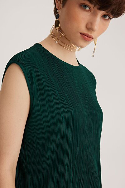 STELLA PULVIS Πράσινη αμάνικη μπλούζα με στρογγυλή λαιμόκοψη