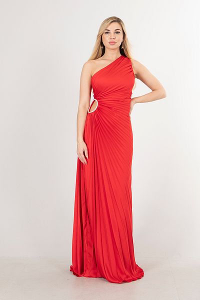 Feminist Low Waist Stone Embroidered Evening Dress Red4521014