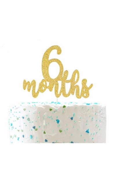 MFM زخرفة كعكة إيفا الذهبية للحفلات لمدة 6 أشهر