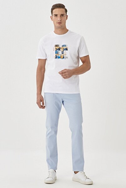 ALTINYILDIZ CLASSICS Erkek Mavi 360 Derece Her Yöne Esneyen Slim Fit Dar Kesim Pamuklu Esnek Rahat Pantolon