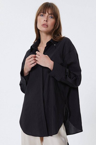STELLA PULVIS Cămașă neagră oversize de damă