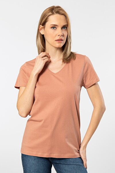 Wtshirt Tricou de damă 100% bumbac cu decolteu în V - mânecă scurtă