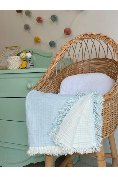 Mujo Baby&Kids 100*130 Cm 100% Cotton Muslin Blanket - 4 Layer Double Sided Baby-Child Blanket
