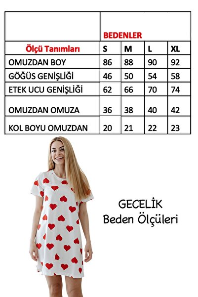 Lilabio Cămașă de noapte pentru femei 100% bumbac Heart