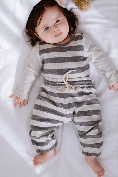 Lilabio 100% Organic Cotton 2-Piece Striped Baby Set