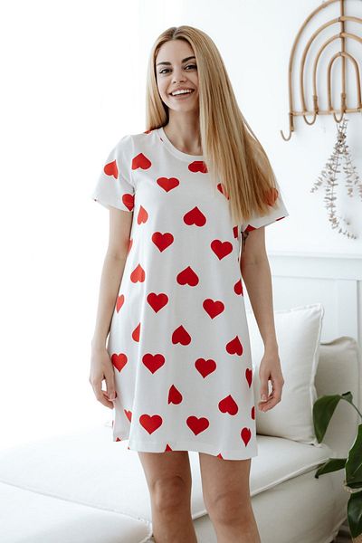 Lilabio Γυναικείο νυχτικό 100% βαμβακερό Heart