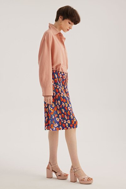 STELLA PULVIS Плісирована спідниця середньої довжини з фіолетовим квітковим візерунком