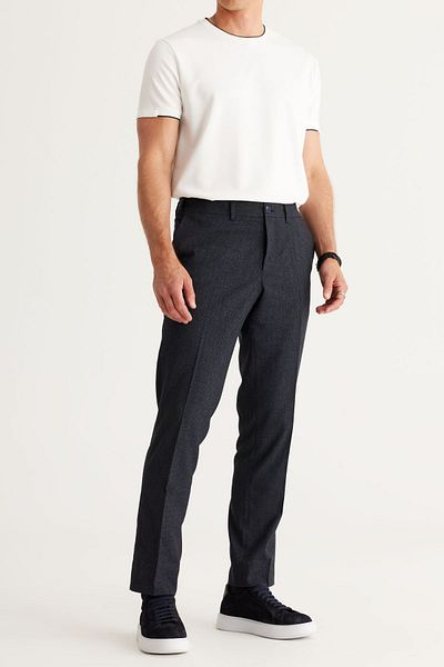 ALTINYILDIZ CLASSICS Ανδρικό μπλέ Navy Comfort Fit Relaxed Cut ελαστική μέση με σχέδιο εύκαμπτο κλασικό υφασμάτινο παντελόνι