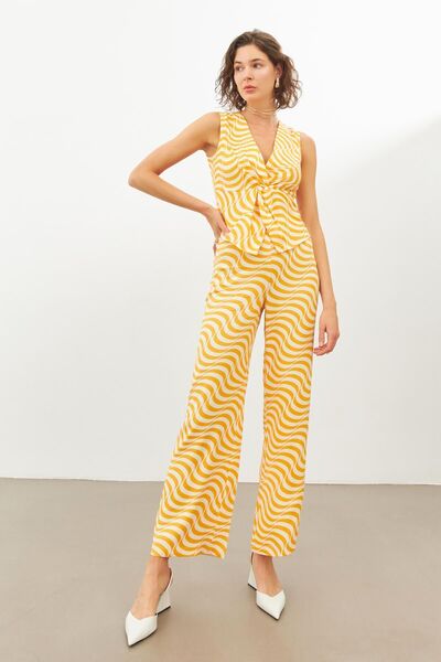 STELLA PULVIS Αμάνικη μπλούζα με λεπτομέρεια πορτοκαλί κόμπου