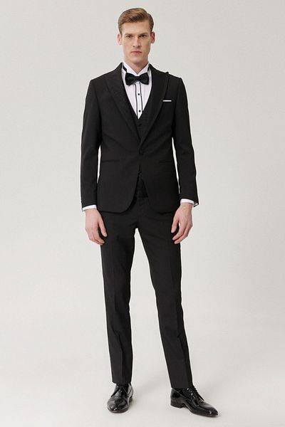 ALTINYILDIZ CLASSICS Men's Slim Fit Slim Fit Vest Patterned Tuxedo Groom Suit