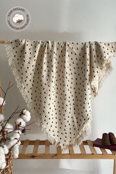 Mujo Baby&Kids 4 Layer Muslin Crinkle Baby and Kids Blanket and Cover - 100*120 Cm 100% Organic