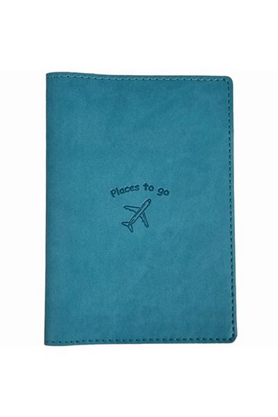 Smyrna Acar Mira Thermo Leather Passport Case Passport Holder Turquoise Blue