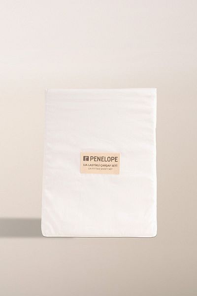 Penelope Seria Lia - Set cuvertură de pilota din satin alb 100% bumbac 240x220 cm