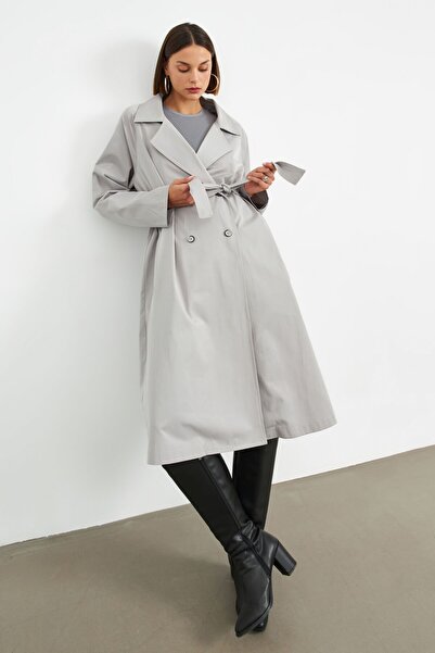 STELLA PULVIS Тренч без підкладки з сірим поясом