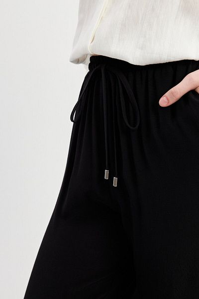 STELLA PULVIS Elastic Waist Black Maroken Trousers
