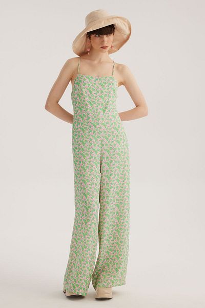STELLA PULVIS Multicolored Back Low-cut Rope Strap Jumpsuit