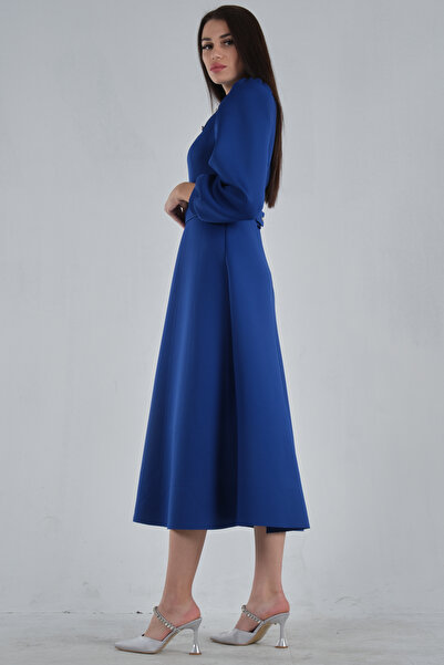 Feminist Scuba Collar Stone Κεντημένο Φόρεμα Saks7702140