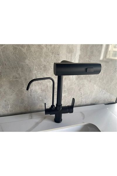 OEM Black Kitchen Sink Faucet - 3 Functions, Touch Purification and Spout Shower Waterfall, 7 Years Warranty