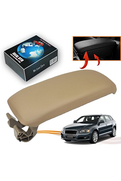 İDEAL OTOMOTİV Audi A3 2004-2012 Kolçak Kol Dayama Kapağı Krem Deri Döşemeli ...