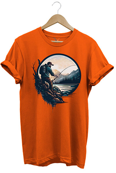 WİDİ تي شيرت صيفي مصنوع من القطن بنسبة 100% لصيد الأسماك والطبيعة - تصميم مخصص